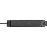 Brennenstuhl Premium-Line Steckdosenleiste 6-fach, 3x 2fach schaltbar schwarz/hellgrau, 3 Meter Kabel, mit 3 Sicherheitsschaltern