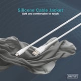 Digitus USB 2.0 Silikon-Kabel USB-A > Lightning, MFI zertifiziert weiß, 1 Meter, PD, Laden mit bis zu 12 Watt