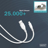 Digitus USB 2.0 Silikon-Kabel USB-A > Lightning, MFI zertifiziert weiß, 1 Meter, PD, Laden mit bis zu 12 Watt