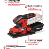 EINHELL Power X-Change Akku-Schwingschleifer TC-OS 18/187 Li-Solo, 18Volt rot/schwarz, ohne Akku und Ladegerät
