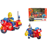 Simba Feuerwehrmann Sam Feuerwehr Motorrad mit Figur, Spielfahrzeug 