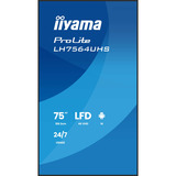 iiyama ProLite LH7564UHS-B1AG, Public Display schwarz (matt), UltraHD/4K, VA, WiFi, Fernbedienung