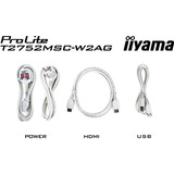 iiyama ProLite T2752MSC-W1AG, LED-Monitor 68.6 cm (27 Zoll), weiß (matt), FHD, IPS, Touchscreen, HDMI, DP, USB-Hub, 100Hz Panel