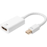 Digitus Mini DisplayPort auf HDMI Adapter / Konverter weiß, 4K, HDMI 2.0, DP 1.2, DP++ Dual-Mode