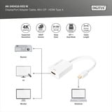 Digitus Mini DisplayPort auf HDMI Adapter / Konverter weiß, 4K, HDMI 2.0, DP 1.2, DP++ Dual-Mode