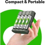 GP Batteries USB Akkuladegerät B441, mit 4 Ladeslots grau, inkl. 4x GP Akkus AA 2.100mAh