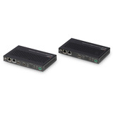 Lindy 100m Cat.6A KVM Extender HDBaseT 3.0, KVM-Switch schwarz, HDMI 4K60, Audio, IR & RS-232
