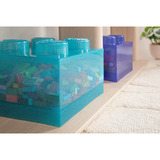 Room Copenhagen LEGO Storage Brick 4 Top Lid Glitter , Aufbewahrungsbox hellblau/transparent
