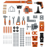 Smoby Black+Decker Werkbank mit Kran, Kinderwerkzeug 