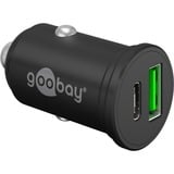 goobay Dual-USB Auto-Schnellladegerät 45 Watt, PD schwarz, 1x USB-C, 1x USB-A, Power Delivery, 12 / 24 Volt