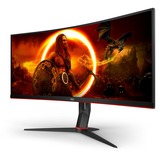 AOC CU34G2XP/BK, Gaming-Monitor 86.4 cm (34 Zoll), schwarz/rot, WQHD, VA, Curved, 180Hz Panel