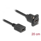 DeLOCK D-Typ Kabel HDMI Buchse > HDMI Buchse schwarz, 20cm