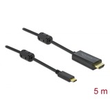 DeLOCK USB Adapterkabel, USB-C Stecker > HDMI 4K Stecker schwarz, 5 Meter, Aktivkabel