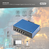 Digitus Industrial 4+2-Port L2 managed Gigabit Ethernet PoE, Switch 