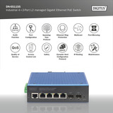 Digitus Industrial 4+2-Port L2 managed Gigabit Ethernet PoE, Switch 