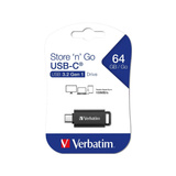 Verbatim Store 'n' Go USB-C 64 GB, USB-Stick schwarz/grau, USB-C 3.2 Gen1