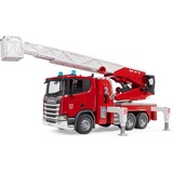 bruder Scania Super 560R Feuerwehr mit Drehleiter, Wasserpumpe, Light & Sound, Modellfahrzeug 