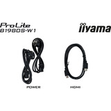 iiyama ProLite B1980S-W1, LED-Monitor 48 cm (19 Zoll), weiß (matt), SXGA, TN, HDMI, DP, Ergonomischer Standfuß