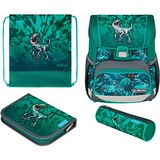 Herlitz Loop Plus Green Rex, Schulranzen grün, inkl. 16 tlg. Schüleretui, Faulenzer-Mäppchen, Sportbeutel