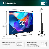 Hisense 50A6S, LED-Fernseher 126 cm (50 Zoll), schwarz/dunkelgrau, UltraHD/4K, Triple Tuner