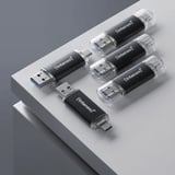 Intenso Twist Line 32 GB, USB-Stick anthrazit/transparent, USB-A 3.2 Gen 1, USB-C 3.2 Gen 1