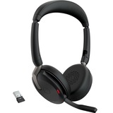 Jabra Evolve2 65 Flex Duo WLC, mit Ladepad, Headset schwarz, Stereo, UC, USB-A, Link380a