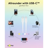 goobay USB 2.0 Silikonkabel pink, USB-C Stecker > USB-C Stecker pink, 1,5 Meter, PD 60 Watt