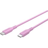goobay USB 2.0 Silikonkabel pink, USB-C Stecker > USB-C Stecker pink, 1,5 Meter, PD 60 Watt