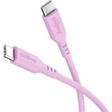 goobay USB 2.0 Silikonkabel pink, USB-C Stecker > USB-C Stecker pink, 1,5 Meter, PD 60 Watt