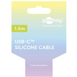 goobay USB 2.0 Silikonkabel pink, USB-C Stecker > USB-C Stecker pink, 1,5 Meter, PD 60 Watt