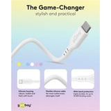 goobay USB 2.0 Silikonkabel pink, USB-C Stecker > USB-C Stecker pink, 1,5 Meter, PD 60 Watt