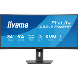 iiyama ProLite XCB3497WQSNP-B1, LED-Monitor 86.4 cm (34 Zoll), schwarz (matt), WQHD, VA, Curved, Adaptive-Sync, USB-C, USB-Hub, 120Hz Panel