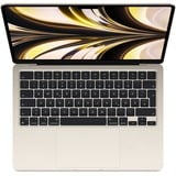 Apple MacBook Air 34,5 cm (13,6"), Notebook champagner, 16 GB, 256 GB (256 GB SSD), Polarstern, M2, 8-Core GPU, macOS, Deutsch