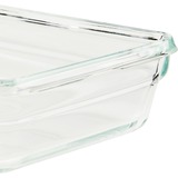Emsa CLIP & CLOSE Glas-Frischhaltedose 1,3 Liter transparent/rot, rechteckig