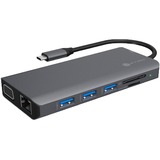ICY BOX IB-DK4070-CPD, Dockingstation grau, USB-C, HDMI, Klinke, LAN