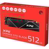 ADATA XPG GAMMIX S70 BLADE 512 GB, SSD schwarz, PCIe 4.0 x4, NVMe 1.4, M.2 2280