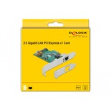 DeLOCK PCI Express x1 Karte 1 x RJ45 2,5 Gigabit LAN PoE+ RTL8125, LAN-Adapter 