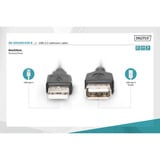 Digitus USB 2.0 Verlängerungskabel, USB-A Stecker > USB-A Buchse schwarz, 3 Meter