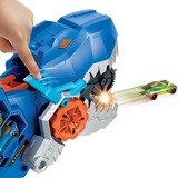 Hot Wheels Ultimativer T-Rex-Transporter, Spielfahrzeug orange, für mehr als 20 Autos