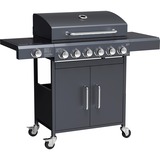 Tepro Gasgrill Cincinnati, mit Seitenbrenner schwarz (matt), 14 kW