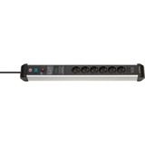 Brennenstuhl Premium-Protect-Line Steckdosenleiste 6-fach schwarz/silber, 3 Meter, 60.000 A Überspannungsschutz, USB-C Power Delivery