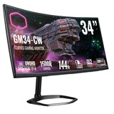 Cooler Master GM34-CW2, Gaming-Monitor 86.4 cm(34 Zoll), dunkelgrau/schwarz, AMD Free-Sync 2, NVIDIA G-SYNC kompatibel, 144Hz Panel