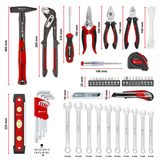 EINHELL E-Case Werkzeugkoffer Umzug , 79-teilig, Werkzeug-Set schwarz/rot