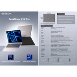 GEEKOM GEEKBOOK X16 PRO, Notebook silber, Intel® Core™ Ultra 9 185H, Intel® Arc™ Graphics, 32 GB LPDDR5, 2 TB (2 TB SSD), Windows 11 Pro