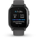 Garmin Venu SQ2, Smartwatch grau, 40 mm, graues Armband aus Silikon