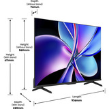 Hisense 43E77Q Pro, QLED-Fernseher 108 cm (43 Zoll), schwarz, UltraHD/4K, Tripple Tuner, USB Recording, Time Shift, 144Hz Panel