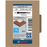 Bosch Flachmeißel SDS-Plus, 20mm x 250mm 10 Stück