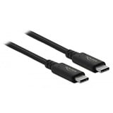 DeLOCK USB4 Gen 2x2 Kabel, USB-C Stecker > USB-C Stecker schwarz, 2 Meter, PD, Laden mit bis zu 100 Watt