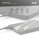 Digitus USB 2.0 Anschlusskabel USB-A (Stecker) > USB-B (Stecker) beige, 1 Meter
