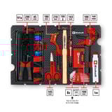 EINHELL E-Case Werkzeugkoffer Hobby, 153-teilig, Werkzeug-Set schwarz/rot